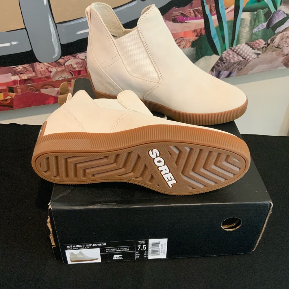 Sorel Women's Tan Slip-On Wedge Shoes